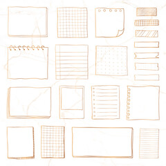 Blank reminder paper notes vector set - obrazy, fototapety, plakaty