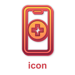 Gold Phone repair service icon isolated on white background. Adjusting, service, setting, maintenance, repair, fixing. Vector.