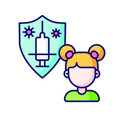 color icon, vaccination, vaccination of schoolchildren