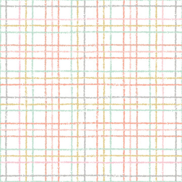 Check pattern design. Cute textured checked geometric seamless repeat. Vector plaid illustration.
