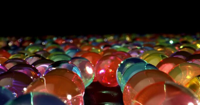 Orbeez close up. Gel beads for kids. Decoration of water balls with hydrogel - orbiz. High quality.