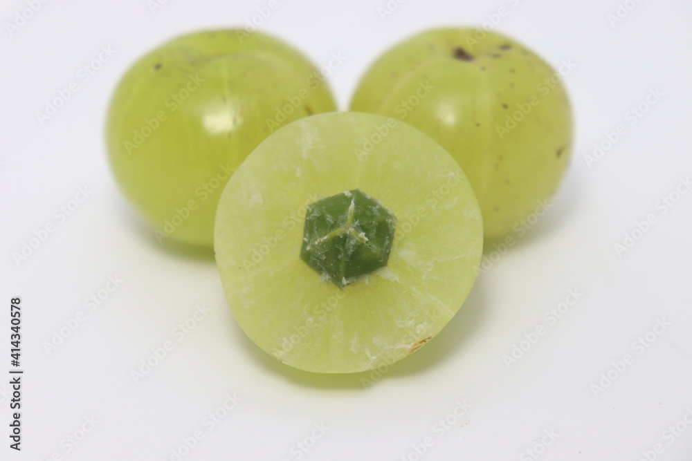 Wall mural tasty and healthy gooseberry closeup