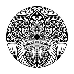 Abstract polynesian ethnic circle tattoo design