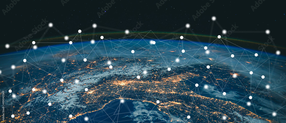 Wall mural global connection the best in the world of wireless connections best global business internet ideas 
