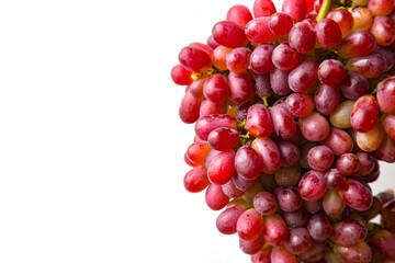 fresh red grape with water drop isolated