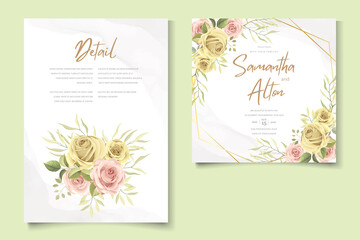 Modern floral wedding card concept