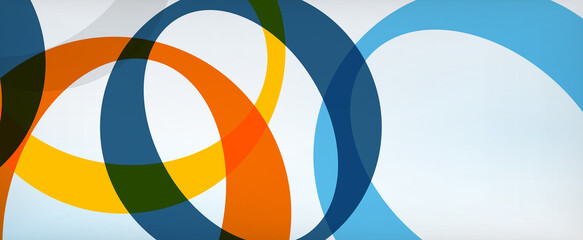 Obraz premium Ring geometric shapes, o letter repetition wallpaper. Abstract background for business or technology presentations, internet posters or web brochure covers