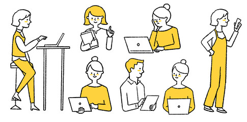 仕事をする人たち_セット01