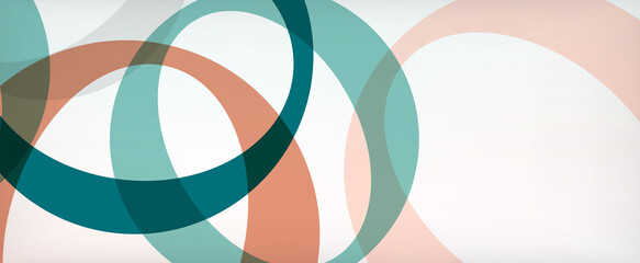 Obraz premium Ring geometric shapes, o letter repetition wallpaper. Abstract background for business or technology presentations, internet posters or web brochure covers