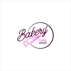 Bakery Logo Ideas Design Vector with Script Font Lettering Sweet and Premium Goods Decoration Template