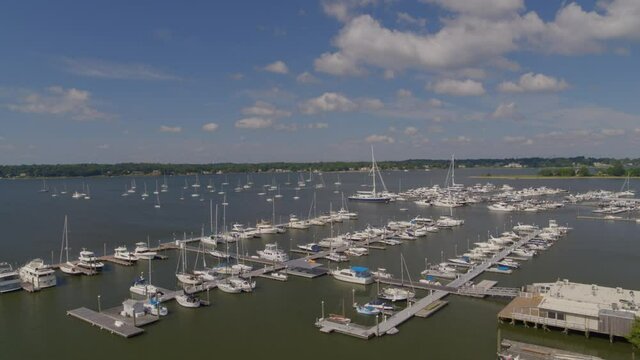 Manhasset Bay Marina Aerial In Port Washington Long Island