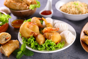 assorted of asia food selection