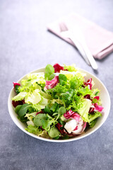 bowl of lettuce- mixed salad