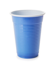 Plastic cup on white background