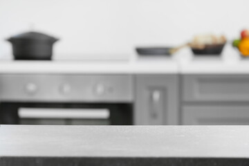 Empty table in modern kitchen
