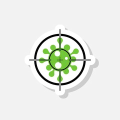 Coronavirus is in the center of the target sticker icon
