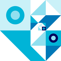 Mixed pattern of generative  blue colored shapes