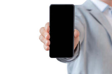 Phone in hand isolated on white