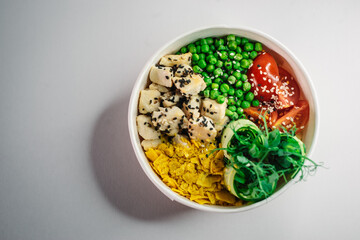 Bowl with chicken