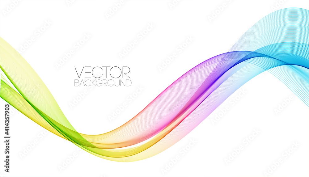 Fototapete Abstract shiny color spectrum wave design element