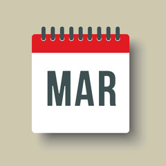 Vector icon page square calendar, month March