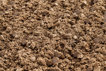 plowed land, close-up