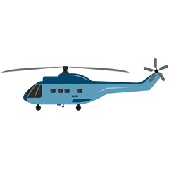 Helicopter military or civil aviation vector isolated on white background