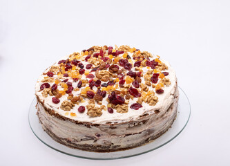 gingerbread cake sprinkled with dried fruits