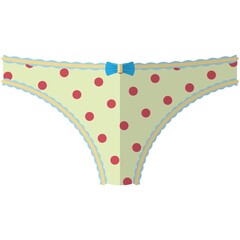 Girl fabric panties undies vector isolated on white