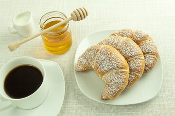Fresh and healthy bee honey for breakfast