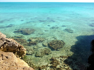 crystal clear water on Current Island in the month of February, Bahamas