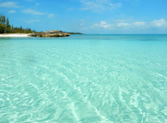 Fototapeta na wymiar a beach on Current Island in the month of February, Bahamas