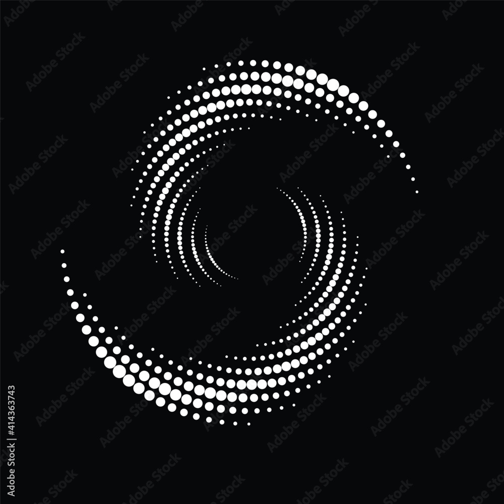 Poster halftone dots in circle form. round logo . vector dotted frame . design element