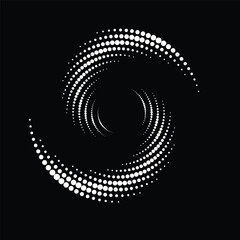 Halftone dots in circle form. round logo . vector dotted frame . design element