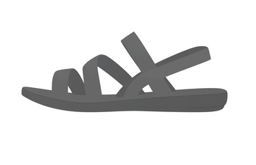 Grey  woman strap shoe. vector