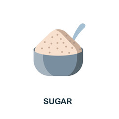 Sugar flat icon. Color simple element from nutrition collection. Creative Sugar icon for web design, templates, infographics and more