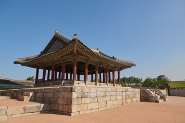 Fototapeta premium South Korea, attractions, architecture and parks of Suwon City
