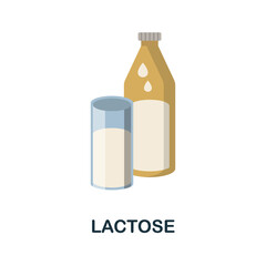 Lactose flat icon. Color simple element from nutrition collection. Creative Lactose icon for web design, templates, infographics and more