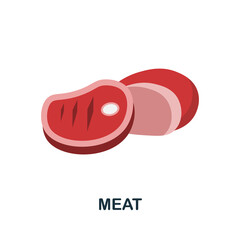 Meat flat icon. Color simple element from nutrition collection. Creative Meat icon for web design, templates, infographics and more