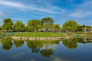 Fototapeta premium South Korea, attractions, architecture and parks of Suwon City