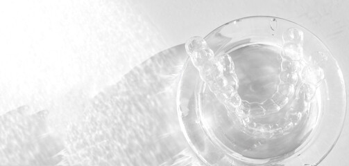 Invisible transparent aligners plastic braces dentistry retainers on glass