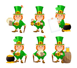 Happy St Patrick's day. Cheerful leprechaun