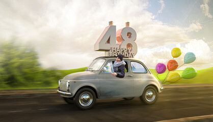 Geburtstagsauto Happy Birthday 48
