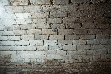 Photo of old wall from white bricks.