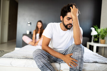 Relationship difficulties. Young couple having problems and conflicts