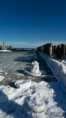 landscape with snow covered rocks