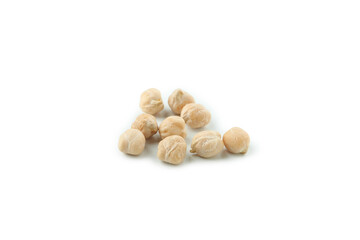 Fresh raw chickpea isolated on white background