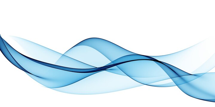 Blue abstract lines swoosh wave Smooth wave border background Wave blue flow © gojalia
