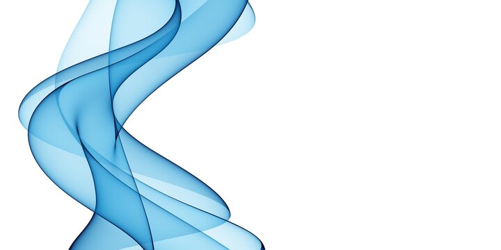 Blue abstract lines swoosh wave Smooth wave border background Wave blue flow