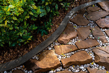 The Stone block walk path in the parks